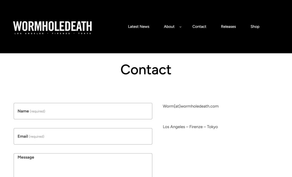 WormHoleDeath – The Critical Thinking In Music.のWEBデザイン