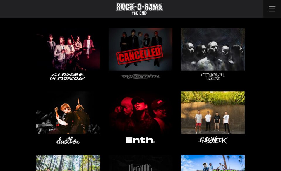 ROCK-O-RAMA-THE END | 2025.10.5 sun MAKUHARI MESSE 9-11のWEBデザイン