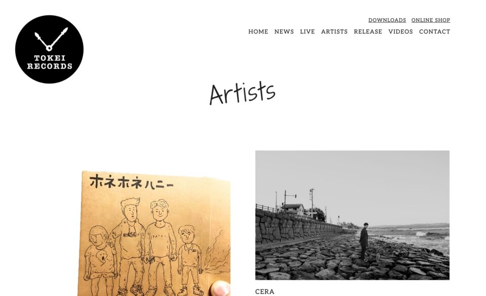 TOKEI RECORDS | official siteのWEBデザイン
