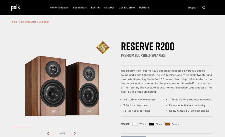 Polk Audio | High-Performance Speakers, Sound Bars & Sound SystemsのWEBデザイン