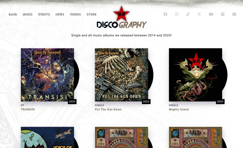 Voice of Baceprot (VoB) Official WebsiteのWEBデザイン