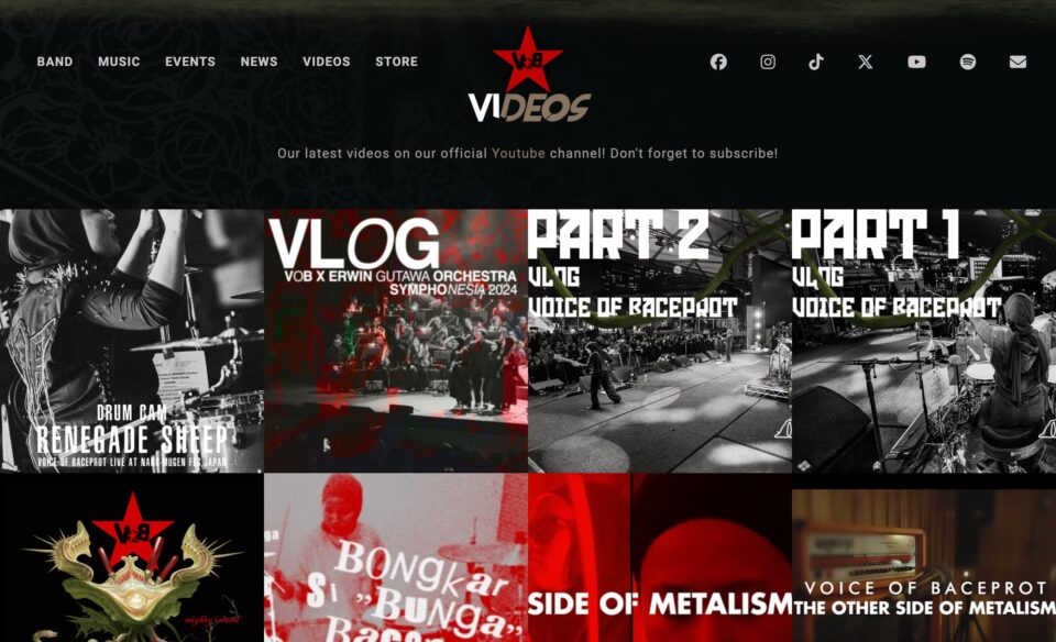 Voice of Baceprot (VoB) Official WebsiteのWEBデザイン
