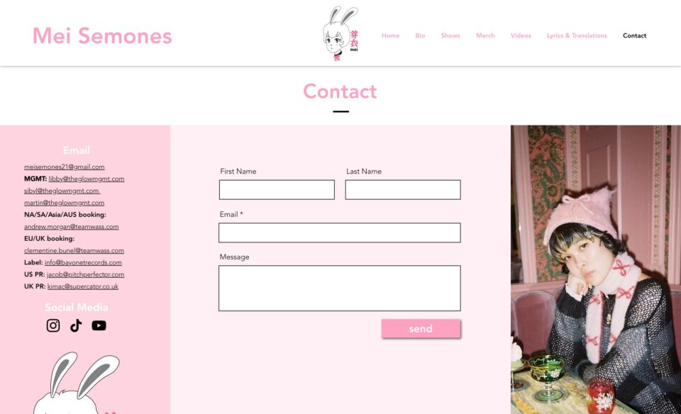 Alternative Indie J-pop | Mei SemonesのWEBデザイン