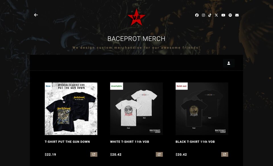 Voice of Baceprot (VoB) Official WebsiteのWEBデザイン