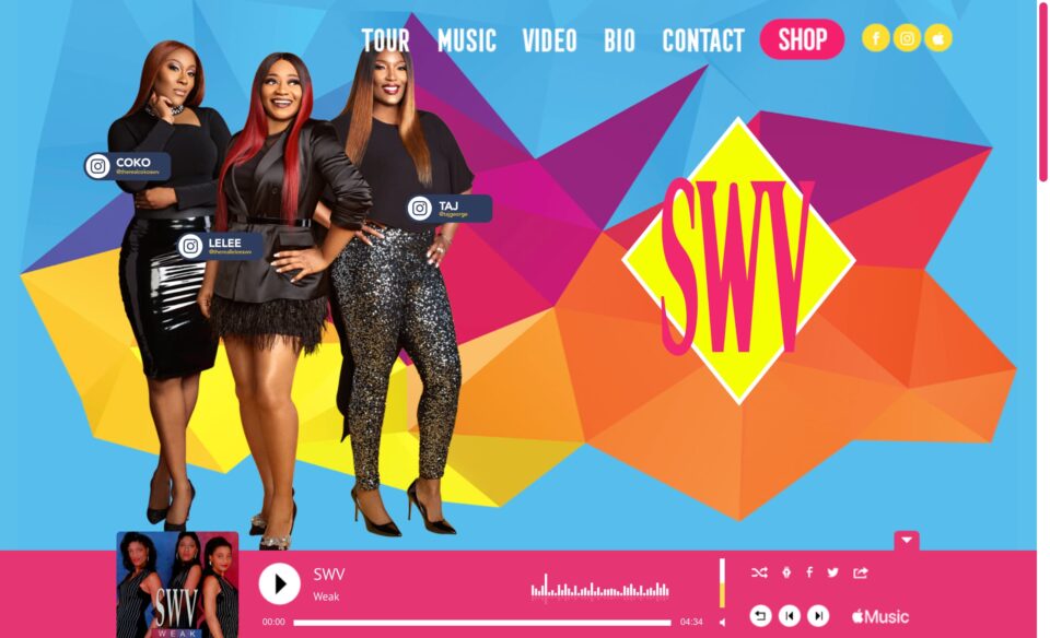 SWV – Official WebsiteのWEBデザイン