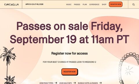 Coachella Valley Music & Arts FestivalのWEBデザイン