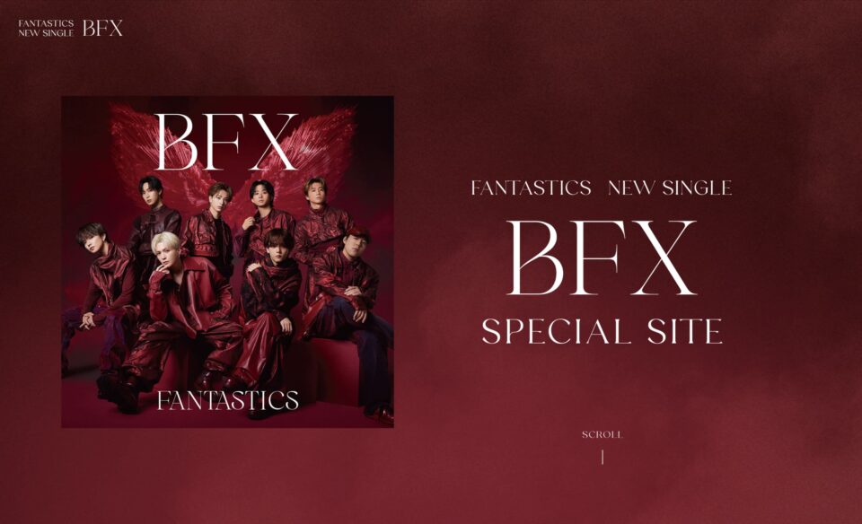 FANTASTICS NEW SINGLE『BFX』 SPECIAL SITE | FANTASTICS OFFICIAL FAN CLUBのWEBデザイン