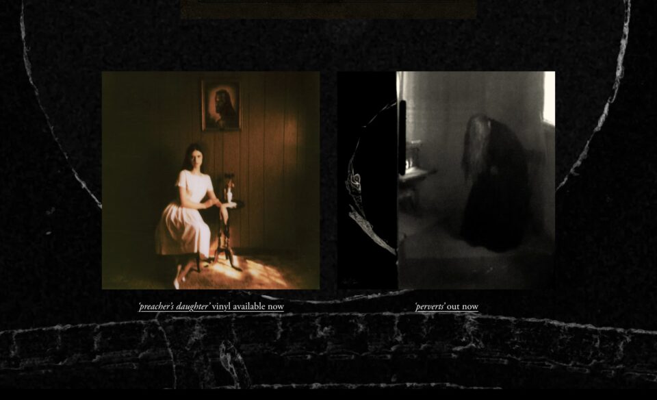 HERE LIES ETHEL CAINのWEBデザイン