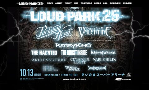 LOUD PARK 25開催!! PARKWAY DRIVEがヘッドライナーとして出演決定！のWEBデザイン