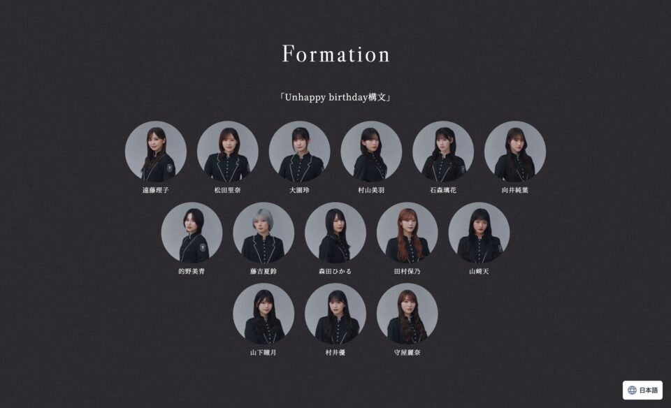 櫻坂46 13th Single「Unhappy birthday構文」のWEBデザイン