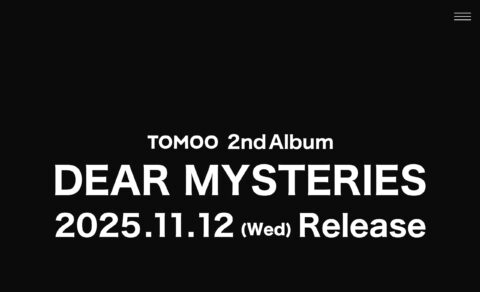 TOMOO 2nd Album “DEAR MYSTERIES”のWEBデザイン