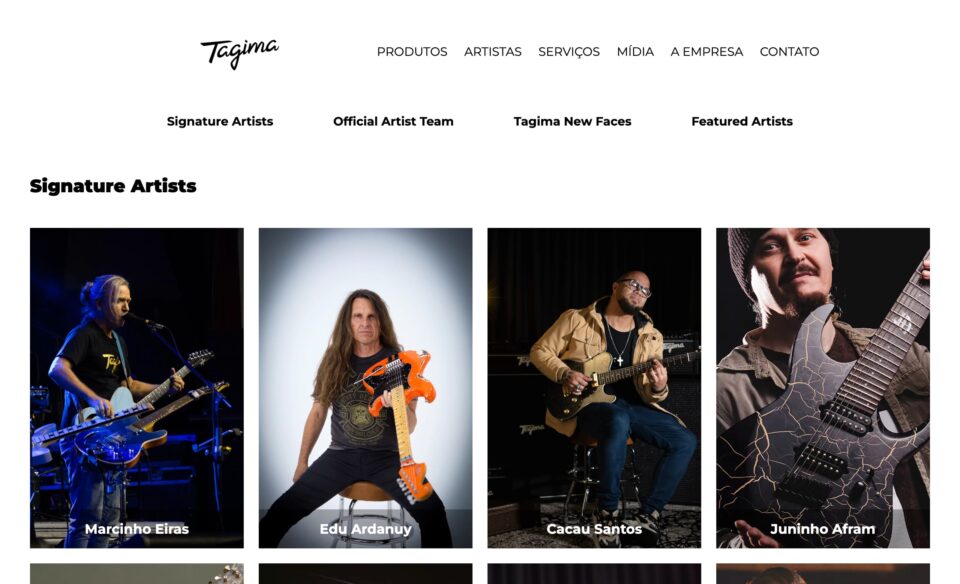 Home – Tagima GuitarsのWEBデザイン
