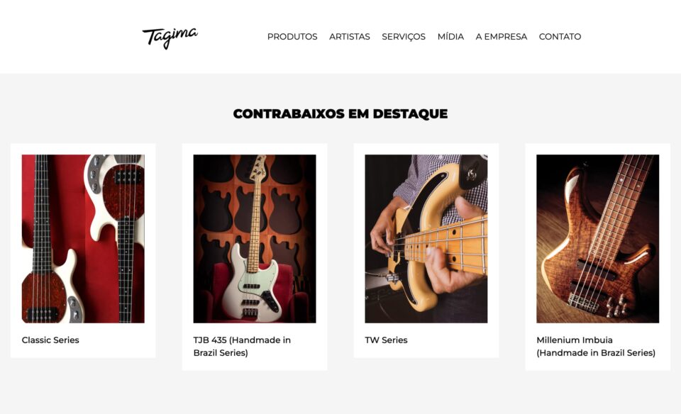 Home – Tagima GuitarsのWEBデザイン