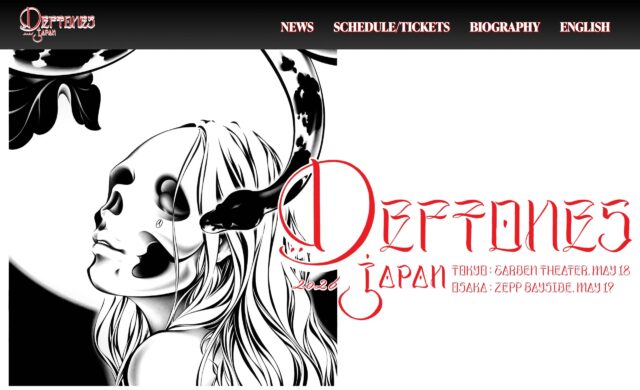 DEFTONES JAPAN 2026 | デフトーンズ 2026 来日公演公式のWEBデザイン