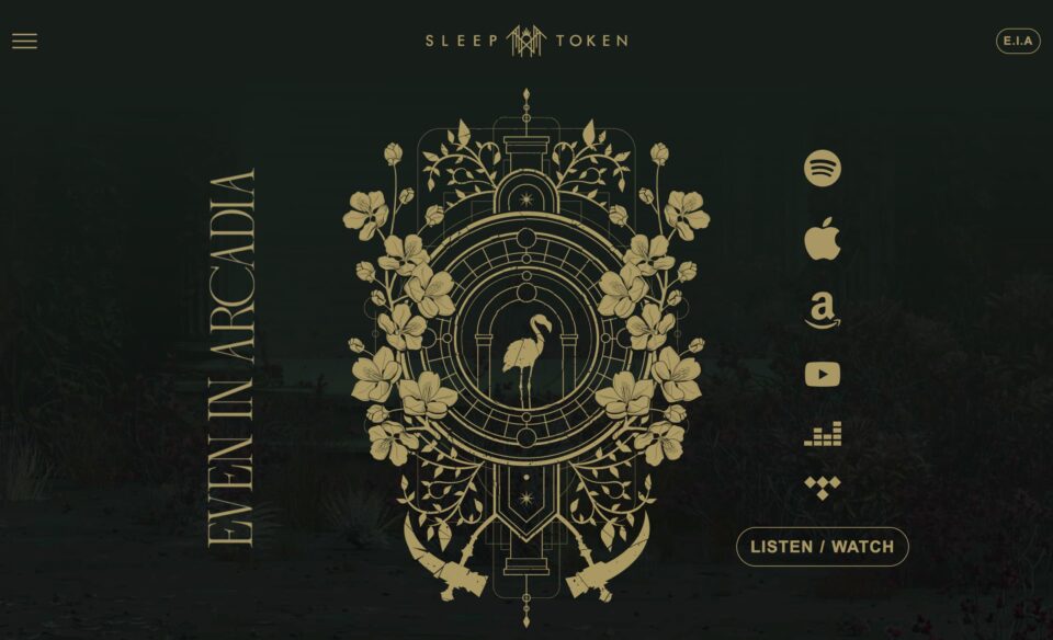 SLEEP TOKEN – Even In ArcadiaのWEBデザイン