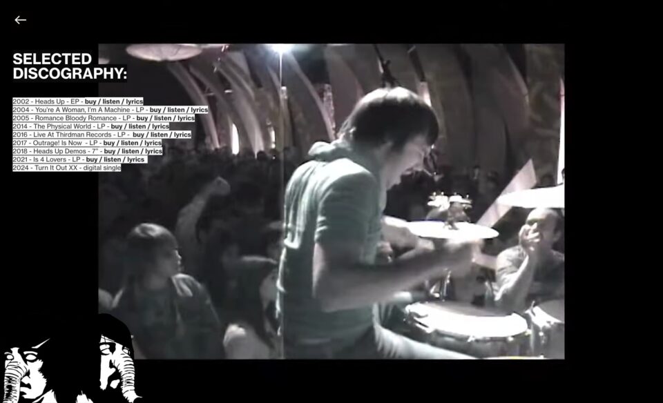 DEATHFROMABOVE1979.COMのWEBデザイン