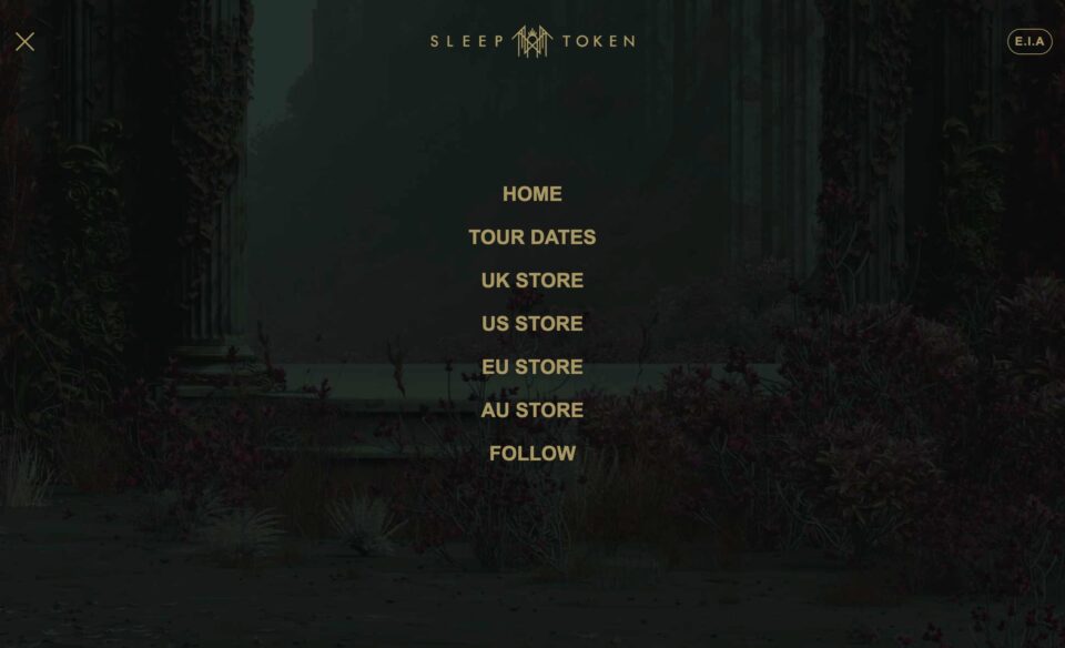 SLEEP TOKEN – Even In ArcadiaのWEBデザイン