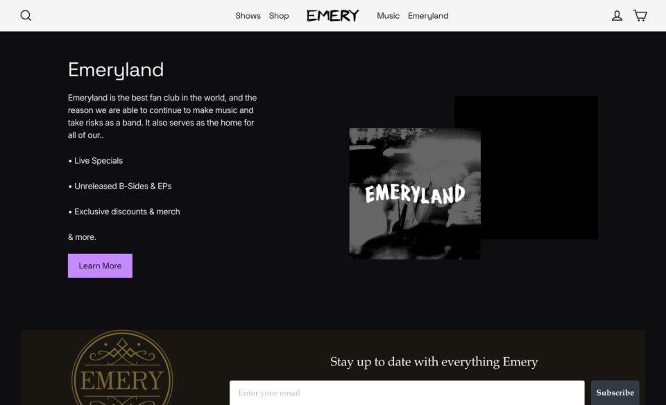 Emery | The Official Website & Store for EmeryのWEBデザイン
