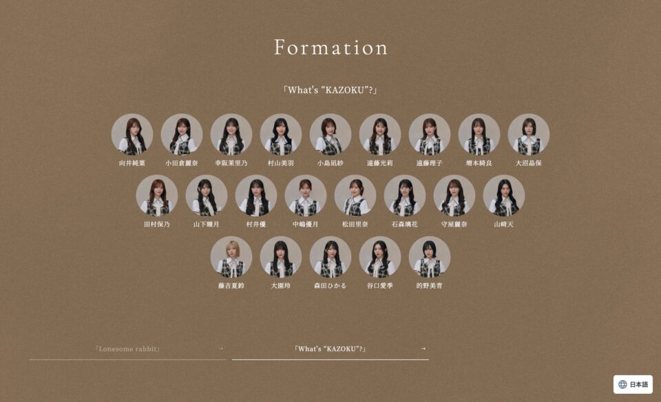 櫻坂46 15th Single「Lonesome rabbit / What’s “KAZOKU”?」のWEBデザイン