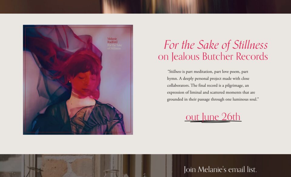 Melanie RadfordのWEBデザイン