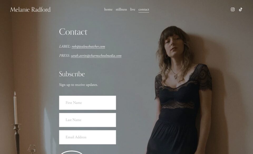 Melanie RadfordのWEBデザイン