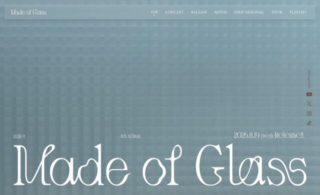 milet | Made of GlassのWEBデザイン