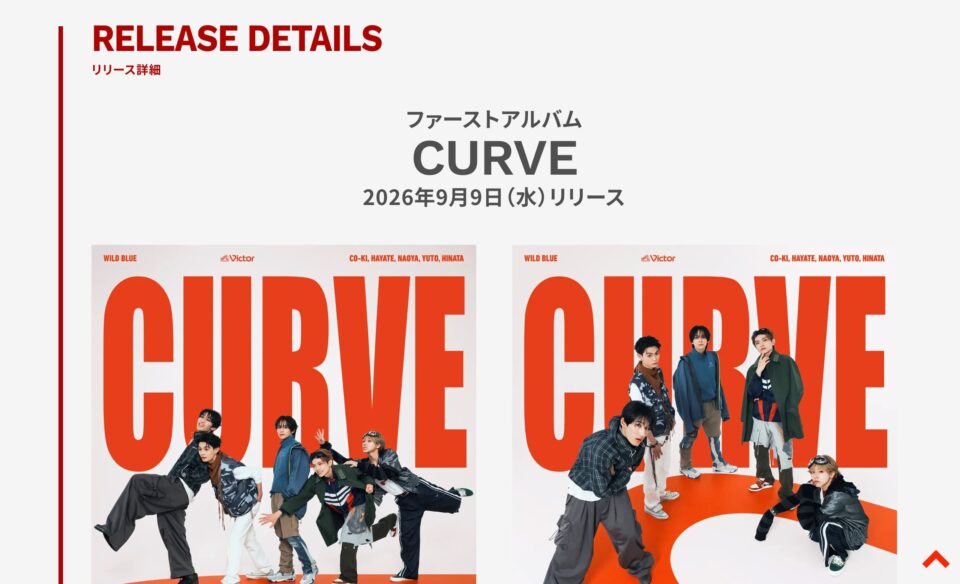 WILD BLUE ファーストアルバム「CURVE」 | SPECIAL SITEのWEBデザイン