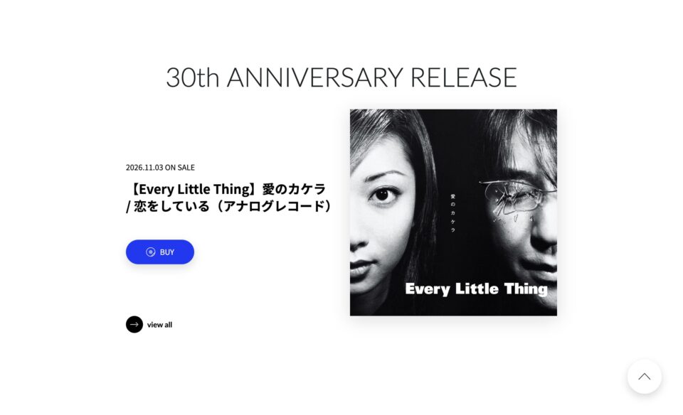 Every Little Thing 30th Anniversary WebsiteのWEBデザイン