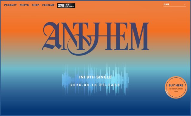 INI「ANTHEM」 | INI OFFICIAL SITEのWEBデザイン