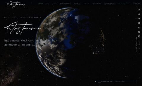 Árstraumur · Instrumental electronic musicのWEBデザイン