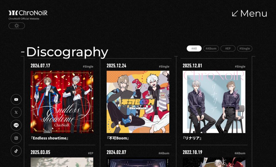 ChroNoiRのWEBデザイン
