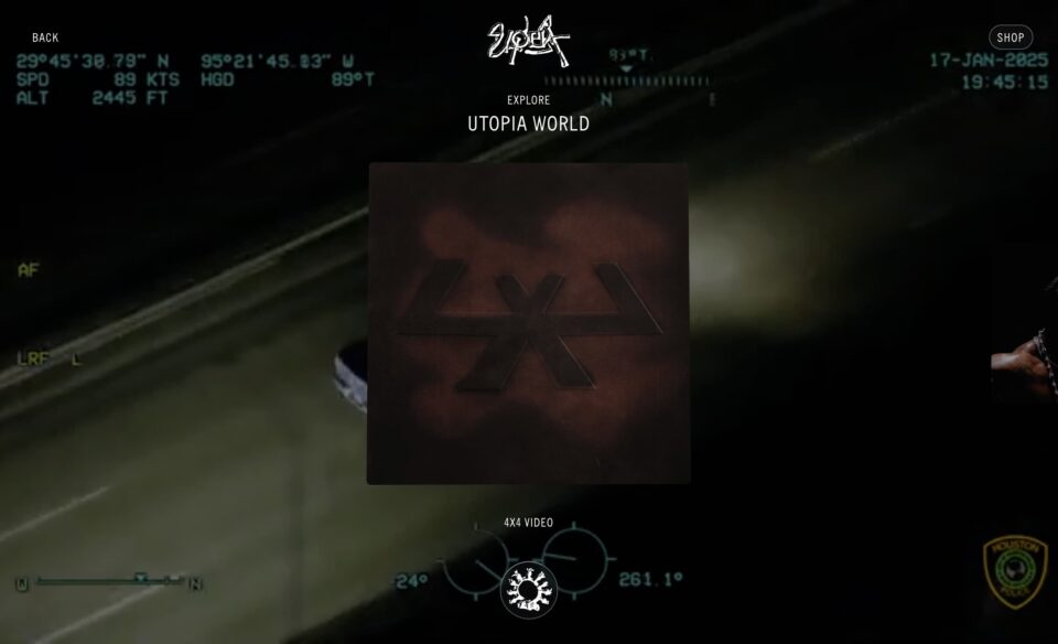 TRAVIS SCOTTのWEBデザイン