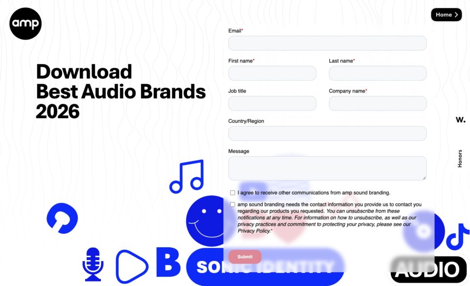 Best Audio Brands 2026のWEBデザイン