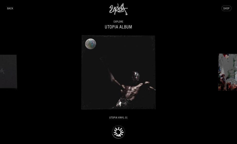 TRAVIS SCOTTのWEBデザイン